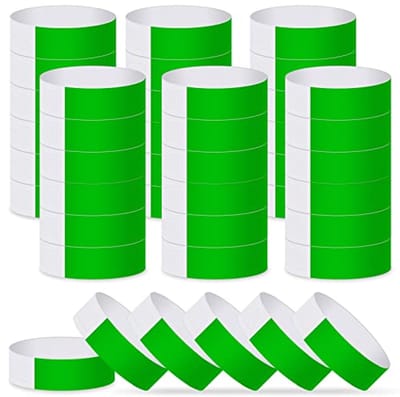 Neon Papieren Polsbandjes voor Evenementen - 400 Stuks Waterdichte Groene Feestbandjes, Ideaal voor Concerten en Clubs