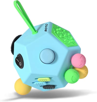 BOTC Fidget Dodecagon - 12-kant Fidget Speelgoed Kubus - verlicht stress en angst - Anti Depressie - voor kinderen en volwassenen - Blauw