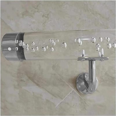 Wandleuning Acryl - Trapleuning Balustrade - Veiligheid Verhogen - Transparant Glasblaasdesign - 120 cm - Transparant