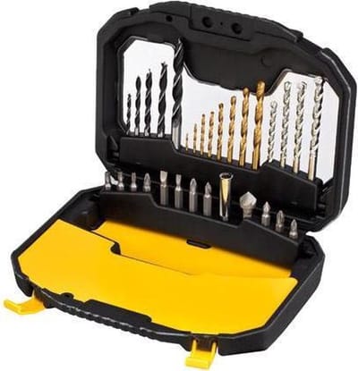 Stanley Boor- En Bitset - Family Set - Titanium Voor Hout/steen/metaal - 30-delig