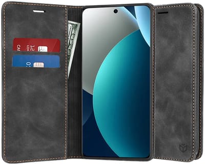 Hoesje geschikt voor Xiaomi Redmi Note 15 Pro 4G - Techsuit Confy Book Wallet Case - Zwart