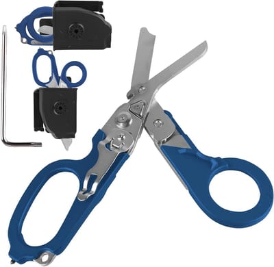 Multifunctionele 6-in-1 Trauma Scharen voor Noodhulp, Camping en Outdoor Activiteiten, Vouwbare RVS Scharen voor Hulpverleners en Avonturiers