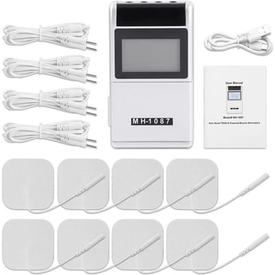 15 Modi 4 Kanaals Professionele Spierstimulatie Massager Tens Machine met Elektroden Lichaamsmassager Pad gray