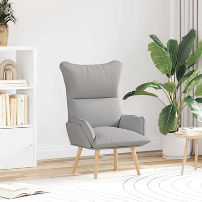 vidaXL - Fauteuil - Wolkgrijs - Stof - en - multiplex