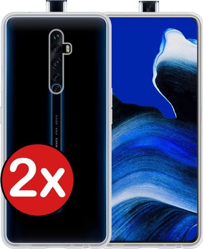 Hoesje - 2 Stuks - Geschikt voor OPPO Reno 2 - Sterk & Shockproof - Telefoonhoes - Back Cover - Case Siliconen - Telefoon Hoes - Transparant