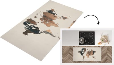 Keukenloper - Loper keuken - Wereldkaart - Boom - Design - 120x60 cm - Keukenloper vinyl