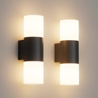 Wandlampen Set van 2 E27 Buiten/ Binnen, IP65, Aluminium Wandlampen voor Balkon/Garten, Max. 40 W