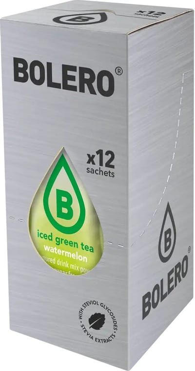 Bolero Iced Green Tea (12x8g) Watermelon - Intra- & Post-Workout - Intra-Workout