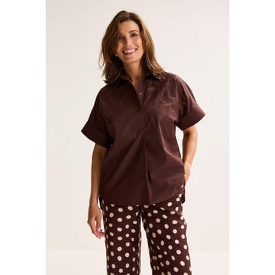 Geborduurde Blouse In Popeline