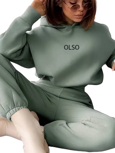 Livano Joggingpak Dames - Huispak - Trainingspak - Volwassenen - Capuchon - Jogging Pak - Joggingbroeken - Broek - Hoodie - Groen - Maat S