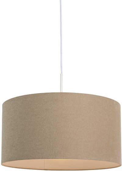 QAZQA combi - Moderne Hanglamp met kap - 1 lichts - Ø 500 mm - Bruin - Woonkamer | Slaapkamer | Keuken