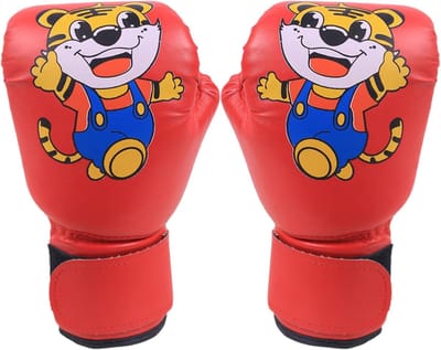 Bokshandschoenen voor kinderen - Bokshandschoenen - Bokshandschoenen voor heren - Bokshandschoenen voor dames - Taekwondohandschoenen - Geschikt voor binnen- en buitengebruik - Cartoonprint - Voor zandzaktraining - Rood