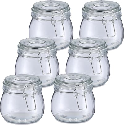 Zeller Voorraadpot/bewaarpot Alfie - 10x - 500 ml - glas - beugelsluiting - D11 x H11 cm