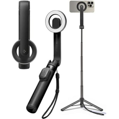 Spigen S571W MagSafe Bluetooth Selfie Stick / Tripod Statief Zwart