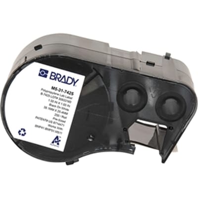 Brady M5-31-7425 polypropyleen labels zwart op wit | 38,10 mm x 24,40 mm (origineel)