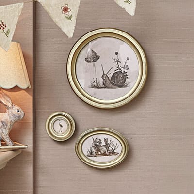 LOBERON Muurdecoratie set van 3 Atriana antiekgoudkleurig