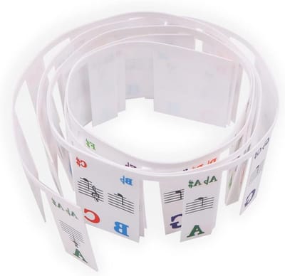 Pianoklavier Nootlabels - Muzieknoten Stickers - Muziek Leren - Verwijderbaar Zonder Resten - 88 Toetsen - Transparant