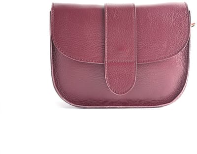 Giuliano lederen schoudertas Elsin - Made in Italy - Dames - Bordeaux