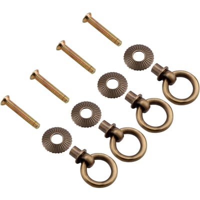 4 stuks verpakking Mini Eenvoudig Vintage Trekringen Cosmetische Koffer Sieradenkistje Bevestigingshandvat Type 2