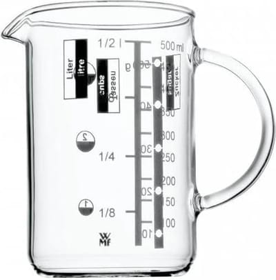 Glazen Maatbeker - Keukenmaatbeker - Ingrediënten Afwegen - Hittebestendig Glas - 0.5 Liter - Transparant