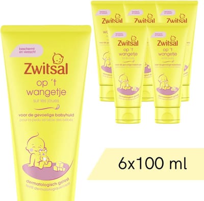 Voordeelverpakking: 6x Zwitsal Zachte Creme - Op het Wangetje - 100 ml