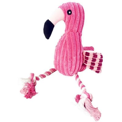 Flamingo Vorm Huisdier Kauw Pluche Speelgoed Bijtbestendig Piepspeeltje Interactief Angstverminderend pink