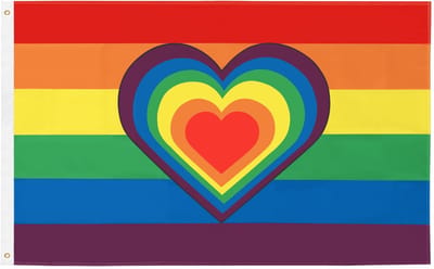 Dailygoods - Pride Heart Vlag - LGBTQIA2+ Regenboog Vlag voor Ondersteuning