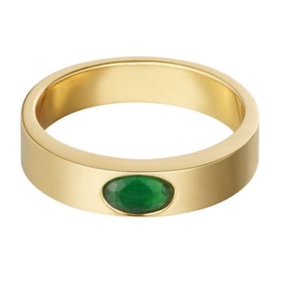 Yehwang Ring Basic Steen goud groen maat 16