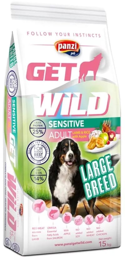 Get Wild - Sensitive XXL - Hondenvoer voor grote rassen - Hondenbrokken met lam/rijst smaak - 15kg
