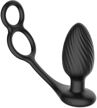Nexus Tornado Roterende Anaal Plug met Cock & Ball Rings - 3 Rotatiestanden - 6 Stimulatiemodi - 27 Combinaties - IPX7 Waterdicht - USB Oplaadbaar - Siliconen - Met Afstandsbediening - Flexibel - Mannen - Oplaadtijd 120 Min - Penetratie - Vibratie