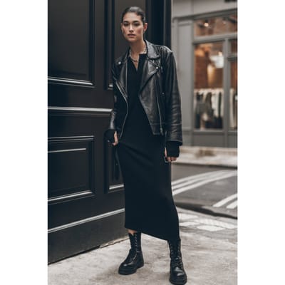Mikuta The Black Buttoned Ribbed Dress Black Größe: M | Maxikleider Outlet | Damen | Schwarz
