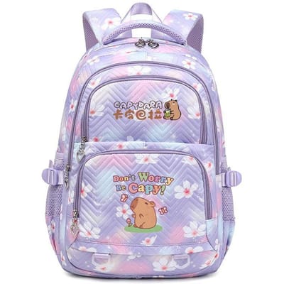 Schattige Capibara Jongens Meisjes Schoolrugzak Voor Tiener Jeugd Meisjes Kawaii Student Kinderen Rugzak Laptop Boekentas Mochila paars