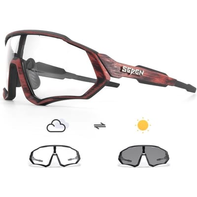 Scvcn Kleurwisselende Fietsbril Coole Fiets UV-Bescherming Bril Atletische Fietsbril Mountainbike Bril UV-Bescherming 400 MTB Weg Mannen Photochromic-no box
