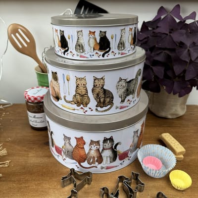 Alex Clark Taartblikken set Katten ~Marvellous Moggies Cake Tin Set'