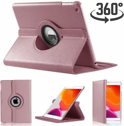 Hoes geschikt voor iPad 2021 / 2020 / 2019 (9e/8e/7e Generatie / 10.2 inch) draaibare Hoes met stylus pen - Rosegoud