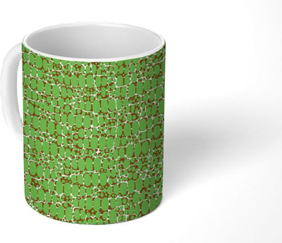 Mok - Koffiemok - Krokodil - Structuur - Patronen - Groen - Mokken - 350 ML - Beker - Koffiemokken - Theemok