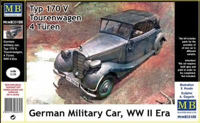 Master Box Modelbouwpakket Auto - 35100 Mercedes-Benz 170 V Tourenwagen WWII Plastic - 1:35 - Modelbouw
