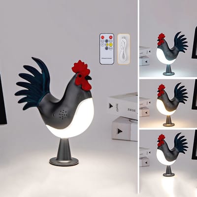 Aanraakgevoelige Kipvormige lamp -Nachtlampje Baby -Haanvormige lamp - Oplaadbaar nachtlampje voor kinderen -Oplaadbaar kippenlampje - Oplaadbaar via USB - Met afstandsbediening - Met timer - Met aromatherapiefunctie - Grijs