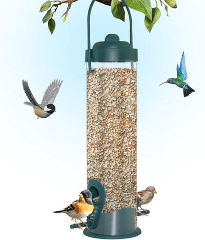Eekhoornbestendige vogelvoederbuis voor wilde vogels - 2-poorts, weerbestendig en droogbaar