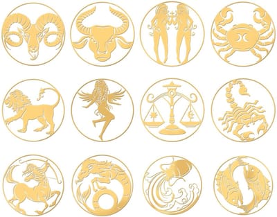 Dailygoody - Sterrenbeeld Patroon Stickers - Zelfklevende Decoratie - Gouden en Messing - Voor Plakboeken en Telefoons - 12 Stuks - Creatieve DIY Deco