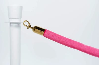 Afzetkoord Velours | Roze - Messing