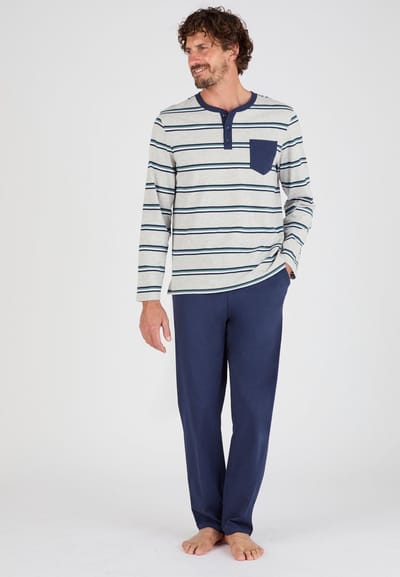 Damart - Pyjama jerseytricot - Heren - Grijs - S