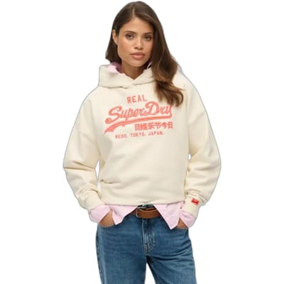 Superdry - Vintage Logo Neon Relaxed Hoodie - Dames - Hoodies