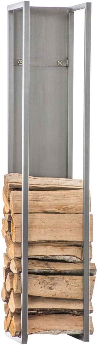 Houtopslag Rek - Brandhouthouder - Haardhout Opslag - Vloerbeschermers - 160 cm Hoog - Edelstaal