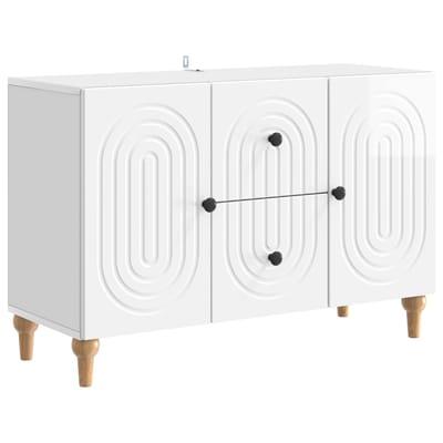 vidaXL - TV - Kast - met - lade - Hoogglans - Wit - 89 - x - 34,5 - x - 60 - cm - Bewerkt - hout