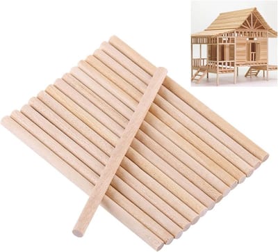 Dailygoods- Houten Stokken 100 Stuks - 80 mm - Rond - Natuurlijk Hout - Handwerk - Berk - Glad Afgewerkt - Houtstokjes