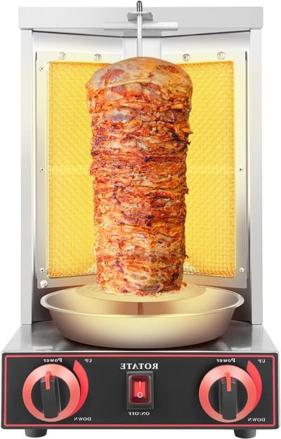 Elektrische Grill - Tafelgrill Kebab - Binnen Grillen - 360 Graden Rotatie - 3000 Watt - Zwart