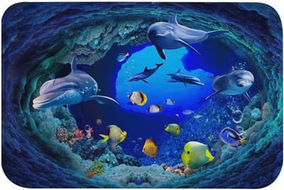 Diepe Oceaan Onderwater Zwemmen Dolfijn Badmat 40 x 120 cm