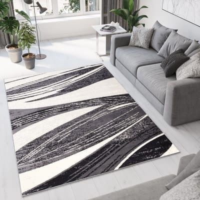 Tapiso Dream Vloerkleed Grijs Woonkamer Modern Golven Laagpolig Tapijt Maat- 140x200