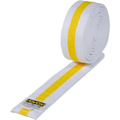 Wit/geel/witte budo-riem Kwon